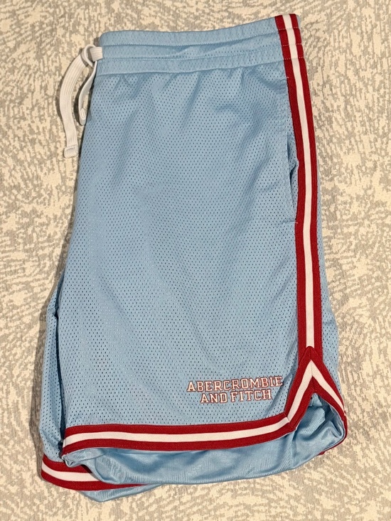 Abercrombie & Fitch Other - Abercrombie & Fitch Men's Mesh Basketball Shorts Light Blue Red Trim - M